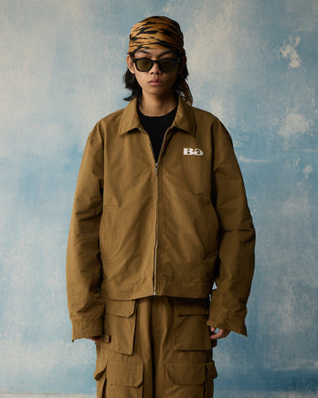 Brown Boxy Utility Jacket
